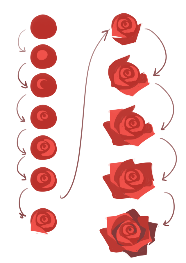 640x905 How To Draw Or Paint Simple Roses, Cute And Easy Tutorial - Simple Rose Drawing Tutorial