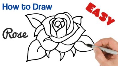 394x221 Simple Rose Drawing Ideas And Tutorials - Simple Rose Drawing Tutorial