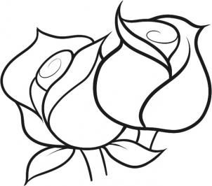 302x266 Flowers - Simple Rose Flower Drawing