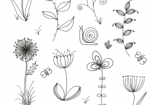 300x210 Simple Flowers Line Drawing - Simple Rose Line Drawing