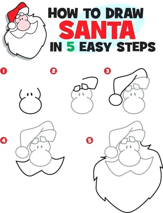 540x705 How To Draw A Santa Face Easy To Draw Face Learn How To Draw Great - Simple Santa Drawing
