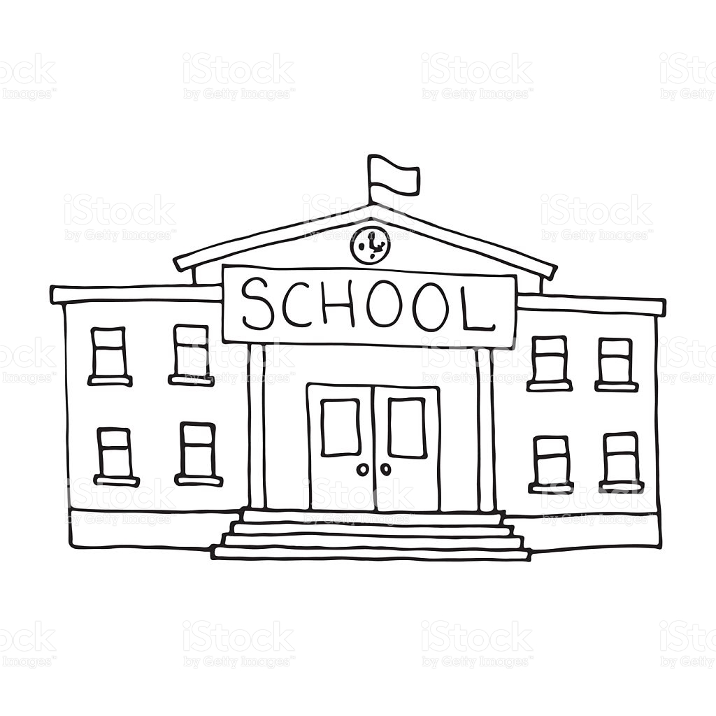 School Drawing Easy How To Draw School Building Easy Cute School ...