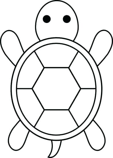 394x550 Simple Turtle Outline Big Cute Drawing Sea Images - Simple Sea Turtle Drawing