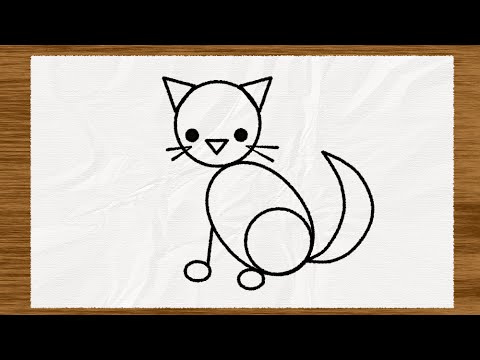 480x360 Simple Shape Sketches How To Draw A Cat - Simple Shapes Drawing