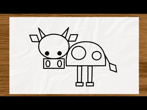 480x360 Simple Shape Sketches How To Draw A Cow - Simple Shapes Drawing