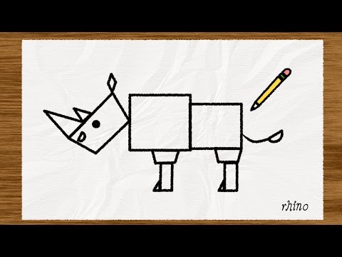 480x360 Simple Shape Sketches How To Draw A Rhino - Simple Shapes Drawing
