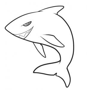 291x302 How To Draw How To Draw A Shark For Kids - Simple Shark Drawing