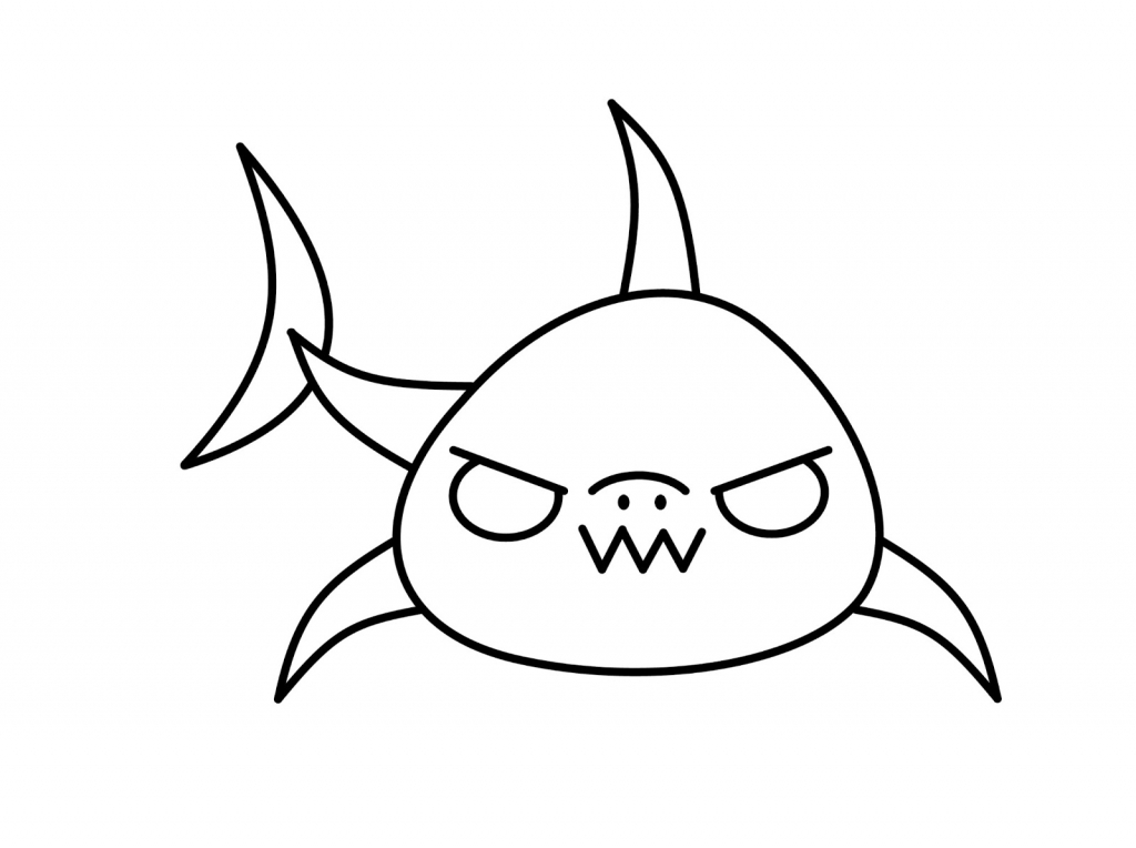 1024x764 Shark Drawing Simple For Free Download - Simple Shark Drawing