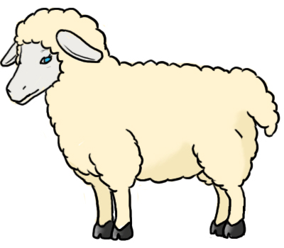400x350 Drawn Sheep Simple - Simple Sheep Drawing