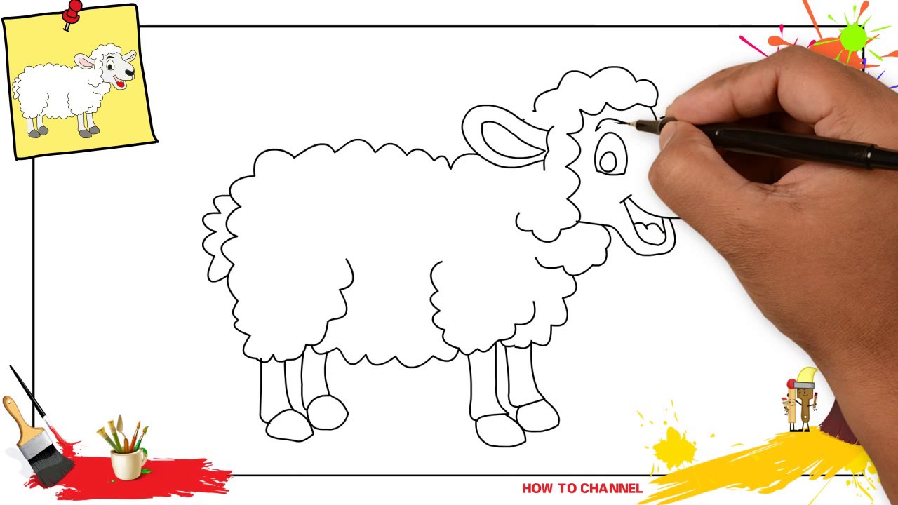 1280x720 how to draw a sheep simple, easy slowly step - Simple Sheep Drawing
