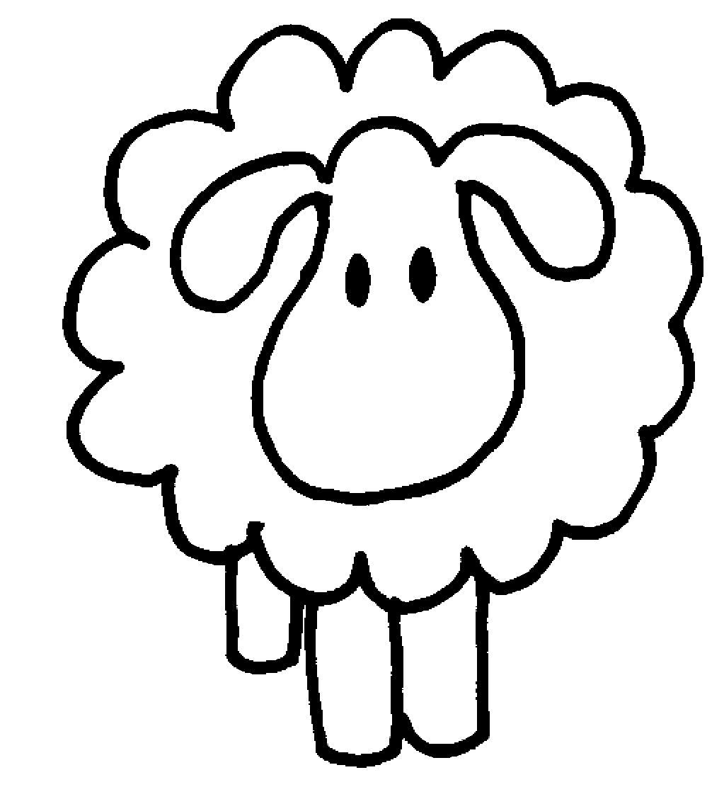 1023x1135 White Sheep Clipart - Simple Sheep Drawing
