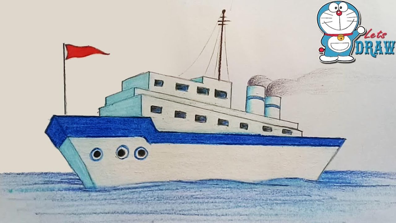 1280x720 How To Draw A Ship Step - Simple Ship Drawing