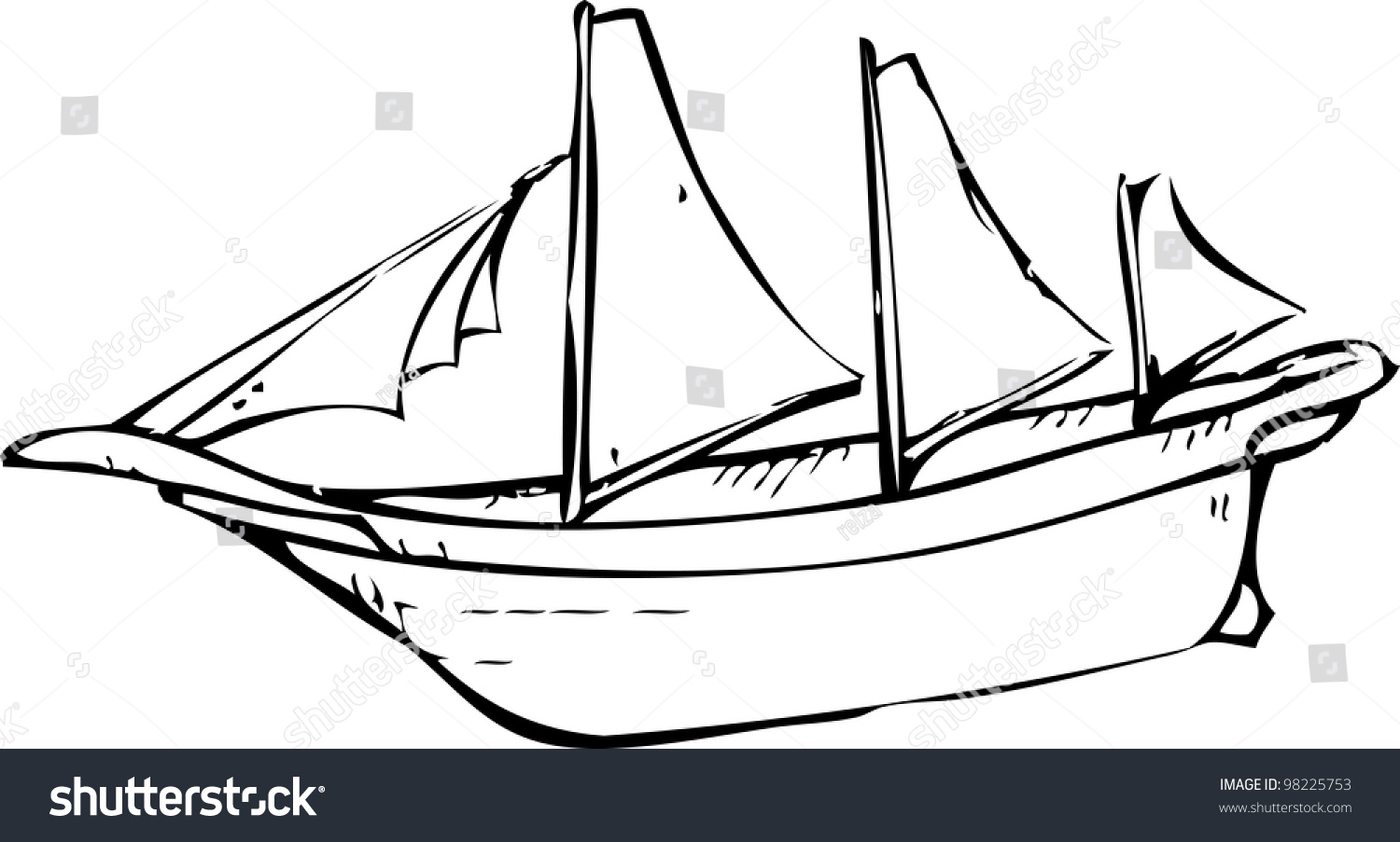 1500x903 Simple Boat Drawing Drawn Sailing Ship Pencil And In Color - Simple Ship Drawing