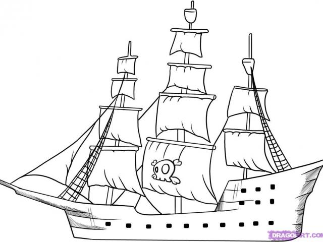 640x480 Simple Ship Drawing - Simple Ship Drawing