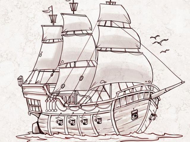 640x480 Simple Ship Drawing - Simple Ship Drawing