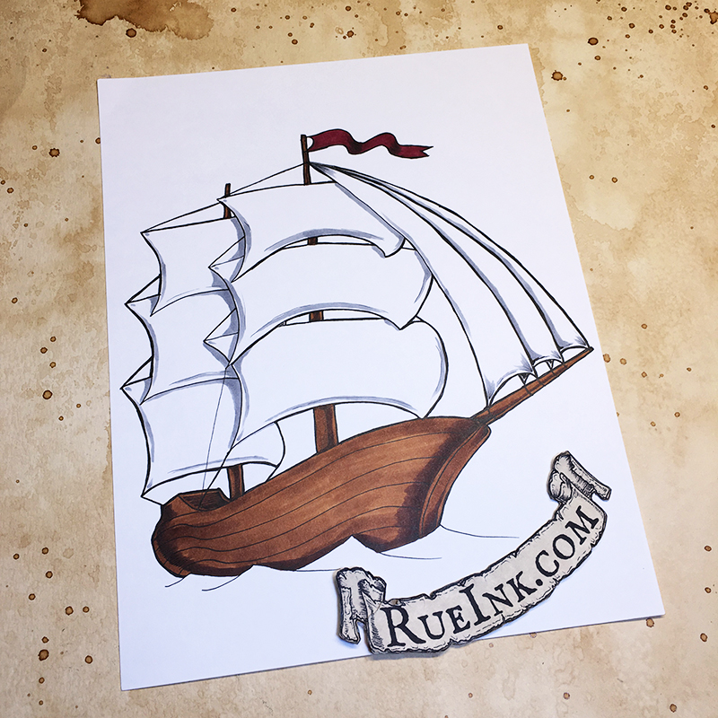 800x800 Simple Ship Illustration Rue Ink - Simple Ship Drawing
