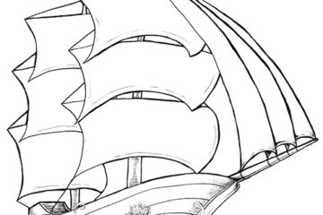 360x240 Simple Ship Rue Ink - Simple Ship Drawing