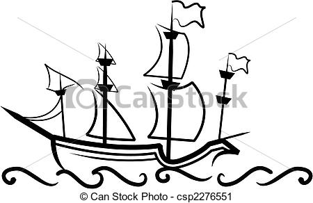 450x292 english great ship simple illustration of an old english great ship - Simple Ship Drawing
