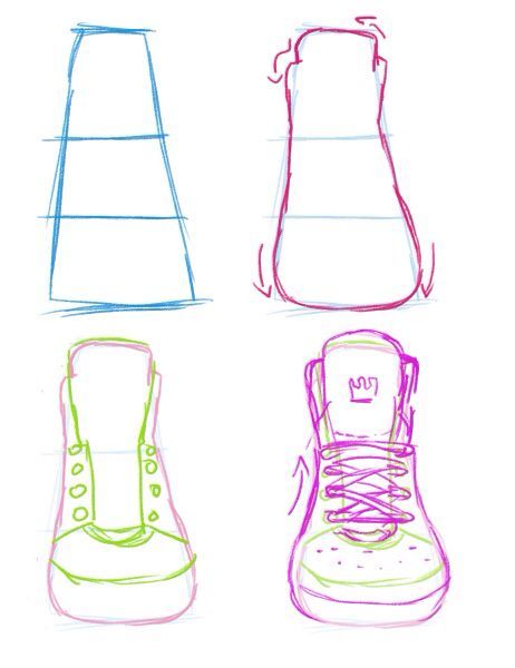 462x600 Simple Shoe Drawing - Simple Shoe Drawing
