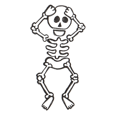 400x400 how to draw cartoon skeletons with step - Simple Skeleton Drawing