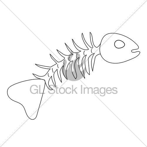 500x500 Simple Skeleton Fish Drawing Gl Stock Images - Simple Skeleton Drawing