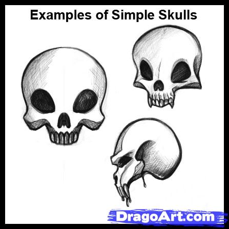 447x447 How To Draw An Easy Skull, Step - Simple Skull Drawing