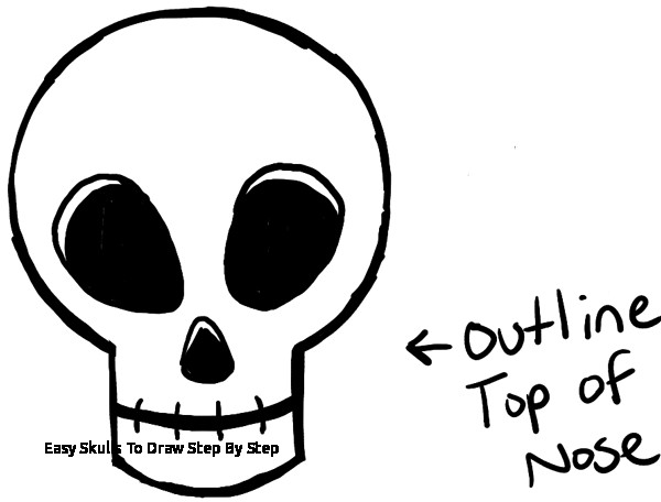 600x456 Easy Skulls To Draw Step - Simple Skull Drawing