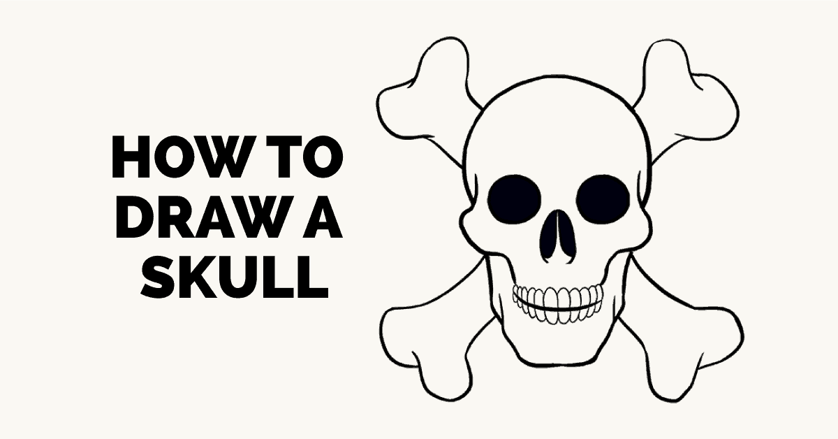 1200x628 How To Draw A Raven Step - Simple Skull Side Drawing