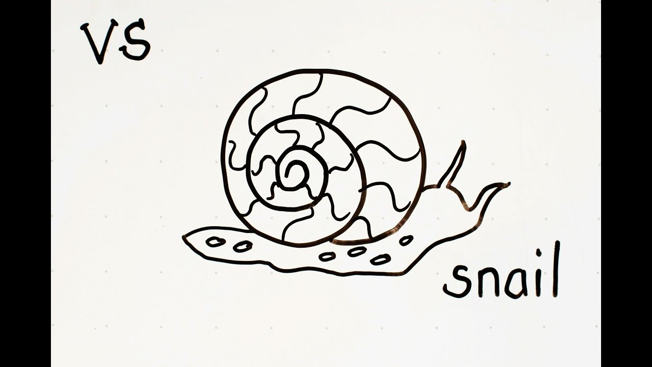 1280x720 Kids' Tutorial - Simple Snail Drawing