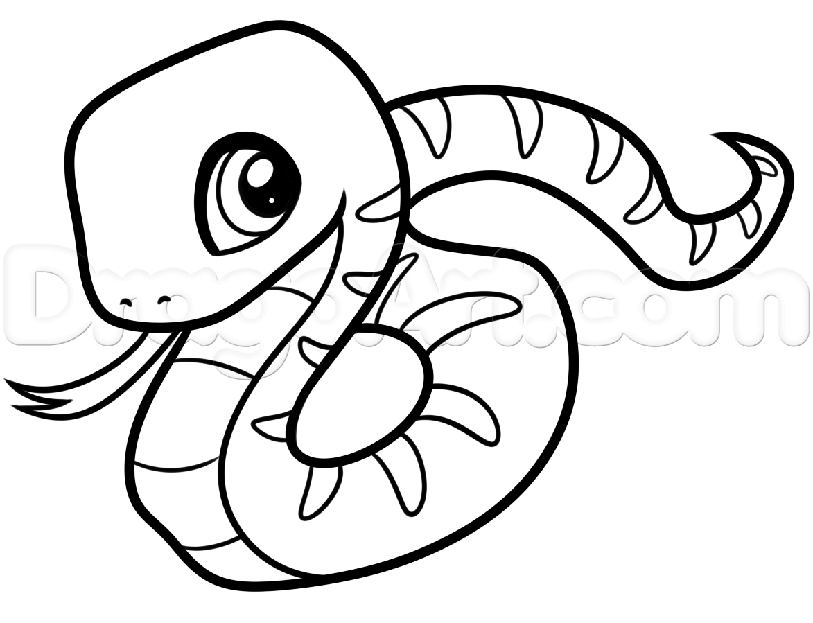 1173x899 How To Draw A Snake For Beginners, Step - Simple Snake Drawing