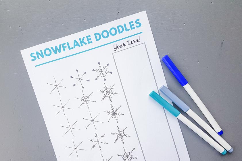 842x562 how to draw a snowflake easy snowflake drawing step - Simple Snowflake Drawing