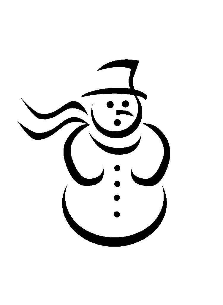 751x1024 snowman drawing fancy for free download - Simple Snowman Drawing