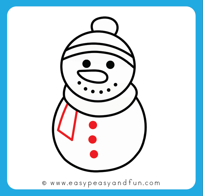 686x662 how to draw a snowman - Simple Snowman Drawing