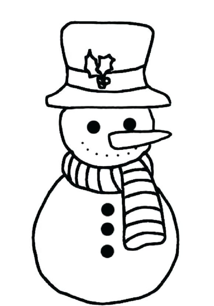 750x1074 simple snowman coloring pages coloring pages for kids snowman - Simple Snowman Drawing