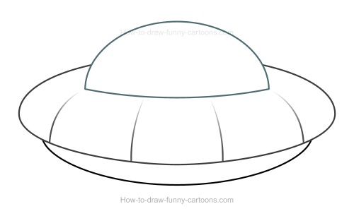 500x306 how to draw a cartoon ufo - Simple Spaceship Drawing