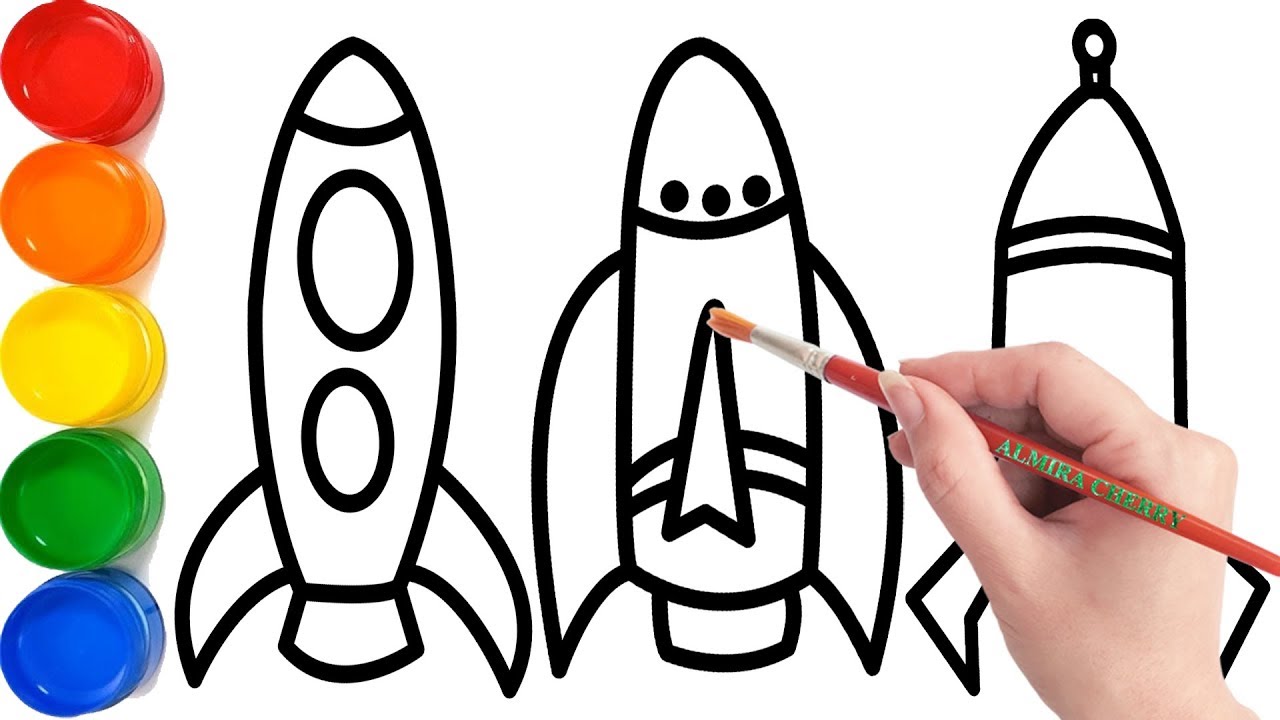 1280x720 simple spaceship drawing coloring pages - Simple Spaceship Drawing