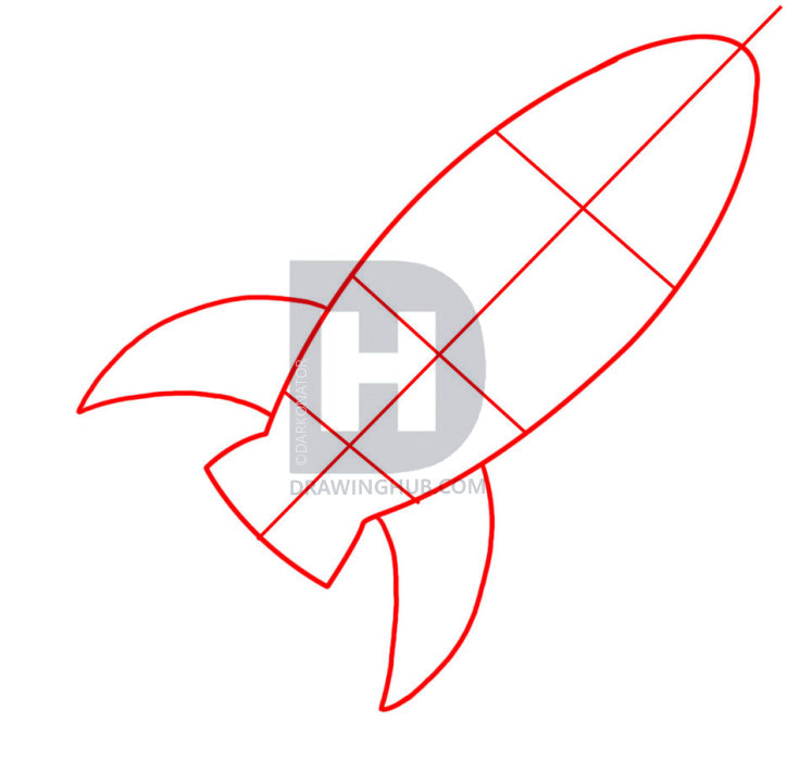 724x720 how to draw a spaceship, step - Simple Spaceship Drawing