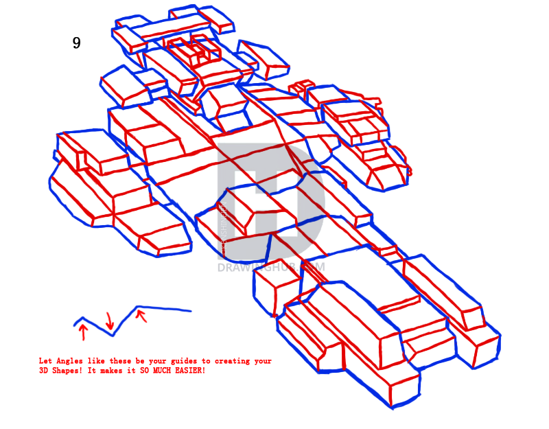 800x625 how to draw spaceships, spaceship, step - Simple Spaceship Drawing