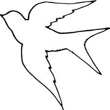 225x224 Simple Sparrow Outline - Simple Sparrow Drawing