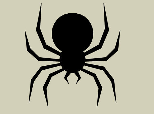 500x368 halloween cheap and easy dropping spider silhouette - Simple Spider Drawing