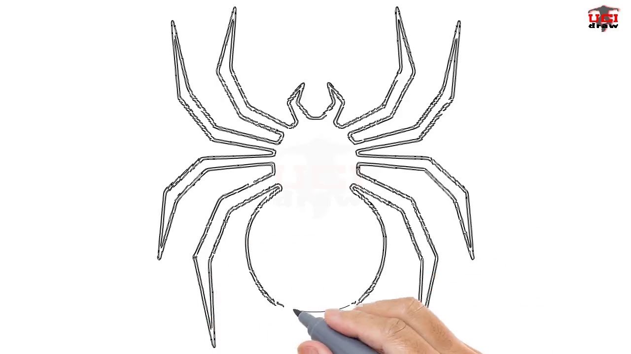 1280x720 How To Draw A Spider Easy Step - Simple Spider Drawing
