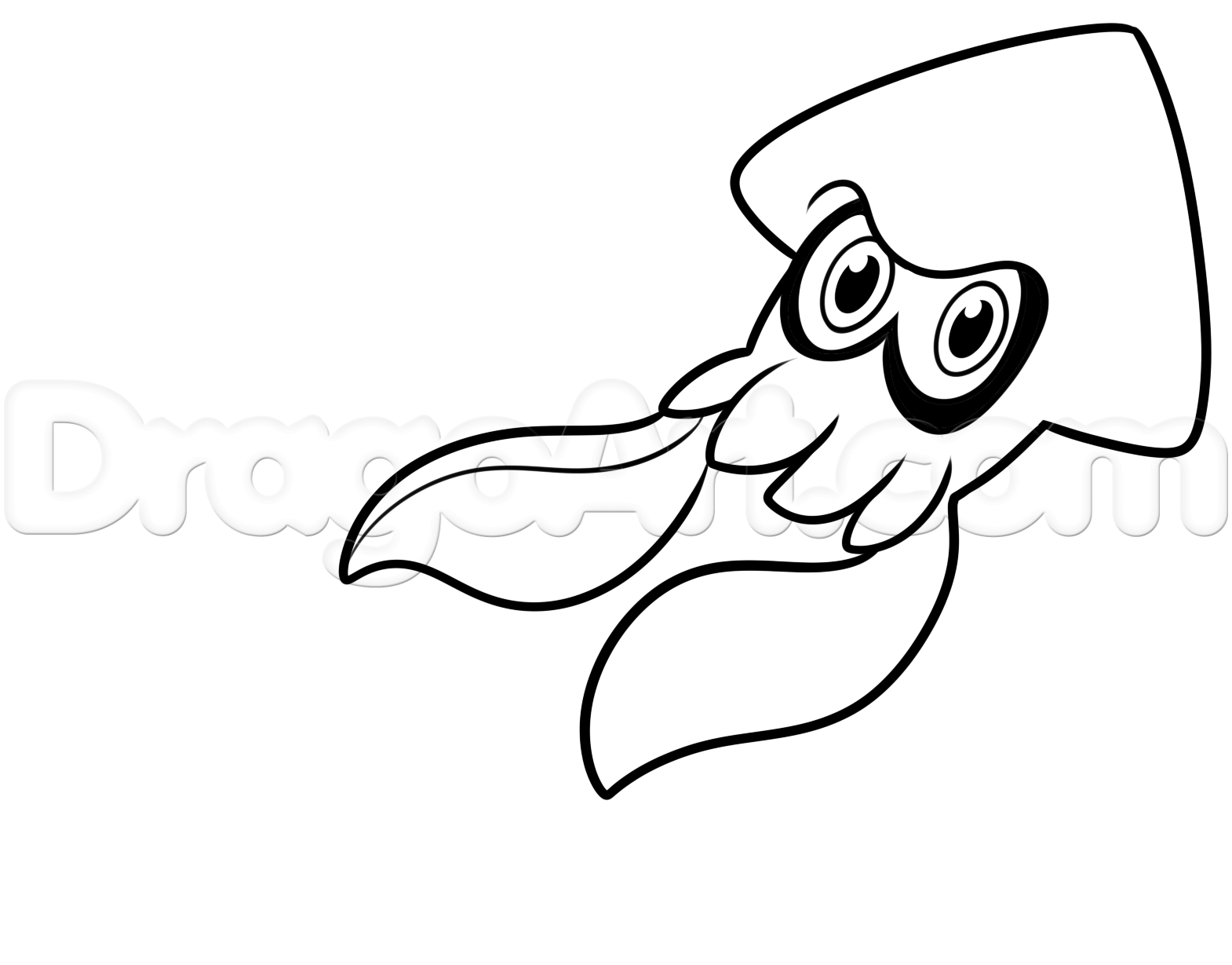1570x1229 How To Draw Blue Squid From Splatoon, Step - Simple Squid Drawing