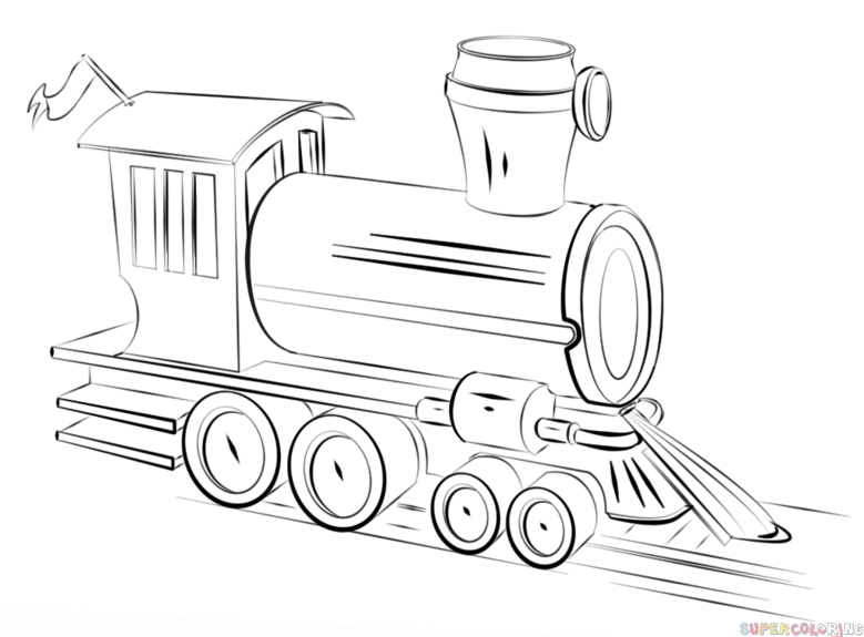 779x575 Train Drawing Group With Items - Simple Steam Train Drawing
