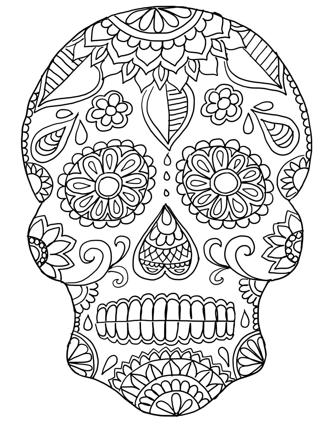 Simple Sugar Skull Drawing at PaintingValley.com | Explore collection ...