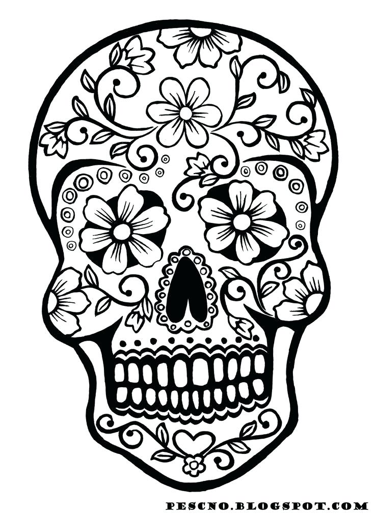736x1012 Simple Sugar Skull Drawing At Getdrawings Com Free For Personal - Simple Sugar Skull Drawing