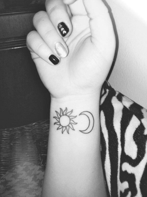 Drawing Sun And Moon Tattoo Design