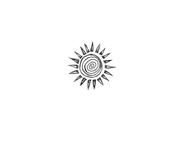 640x546 Image Result For Simple Sun Drawing Tattoos Tattoos, Sunflower - Simple Sun Drawing