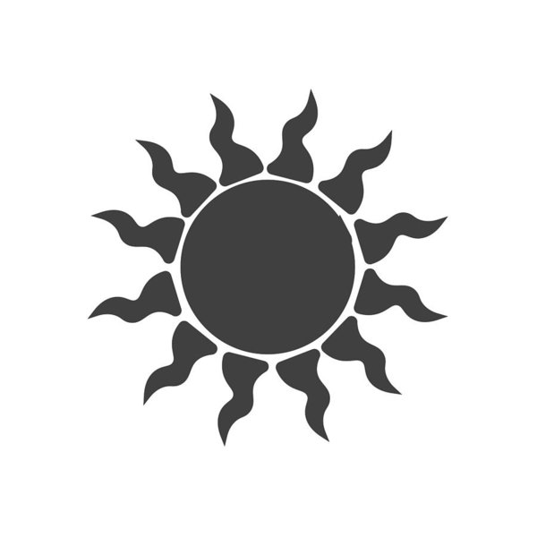600x600 Simple Sun Icon On White Background Abstract Design Symbol - Simple Sun Drawing