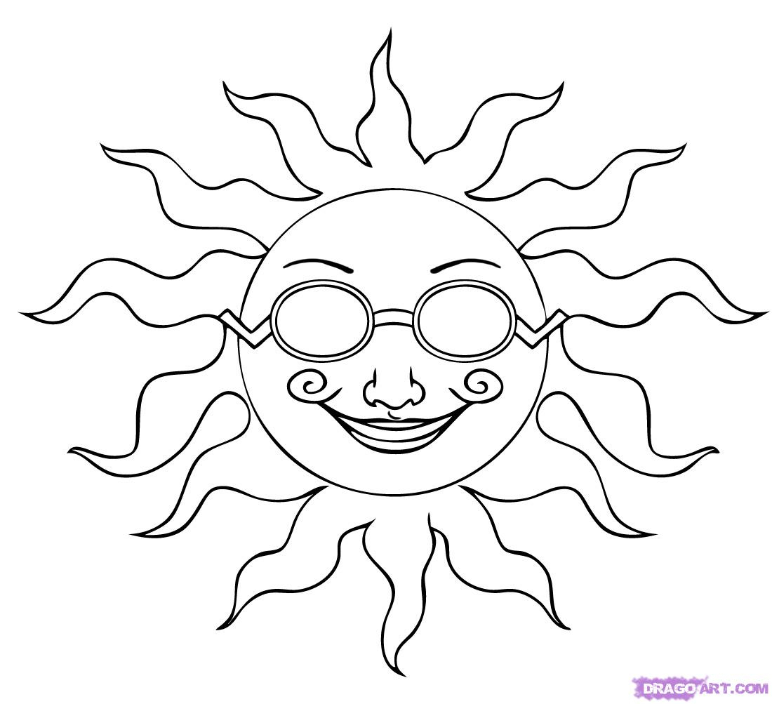 Simple Sun Drawing at PaintingValley.com | Explore collection of Simple ...