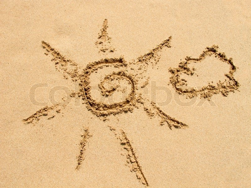800x600 Simple Sun Drawing In The Sand On The Stock Photo Colourbox - Simple Sun Drawing